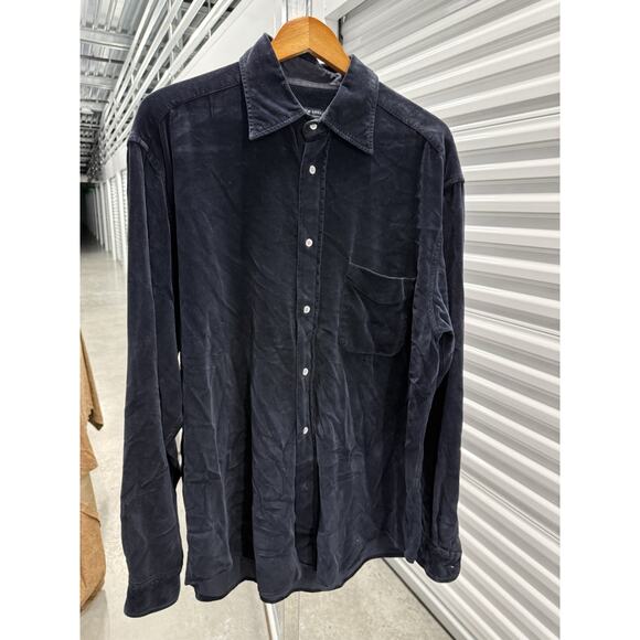 New England Shirt Company Valour Shirt Men Dark Blue Button Front Italian XXL. - Picture 2 of 6